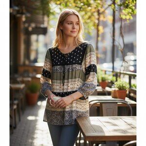 Vintage CJ Banks Bohemian Peasant Blouse